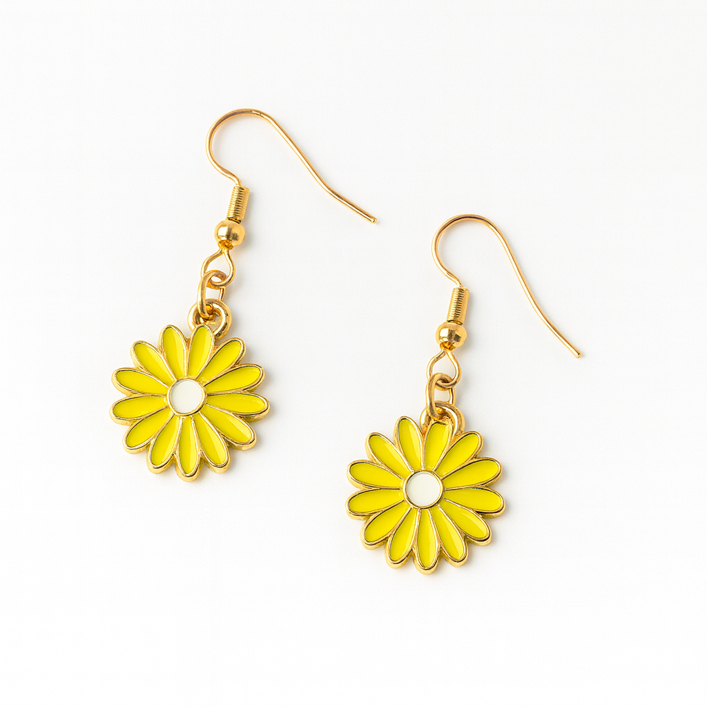 Shiny Sunflower Earrings