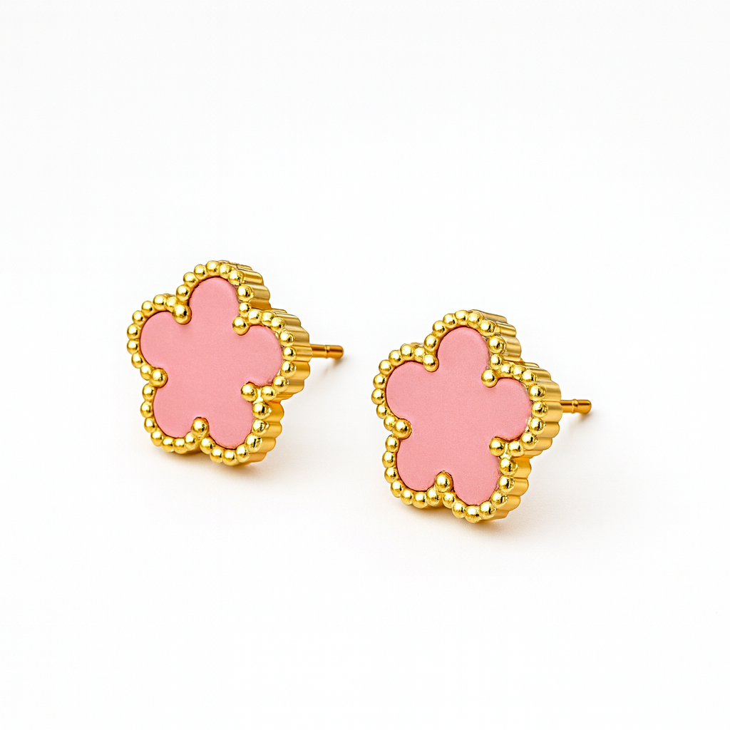 18k Gold Plated Flower Earrings
