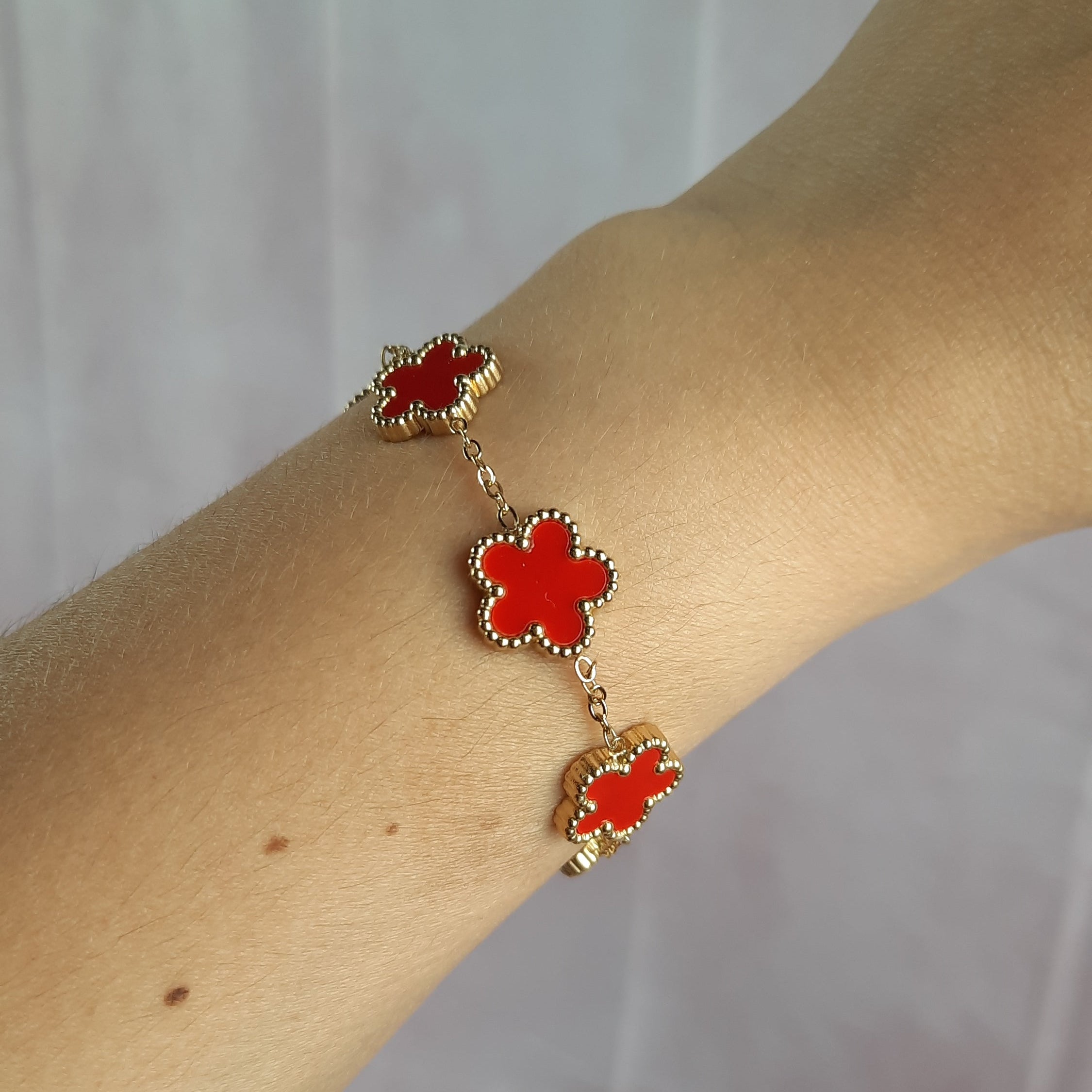 18k Gold-Plated Flower Bracelet