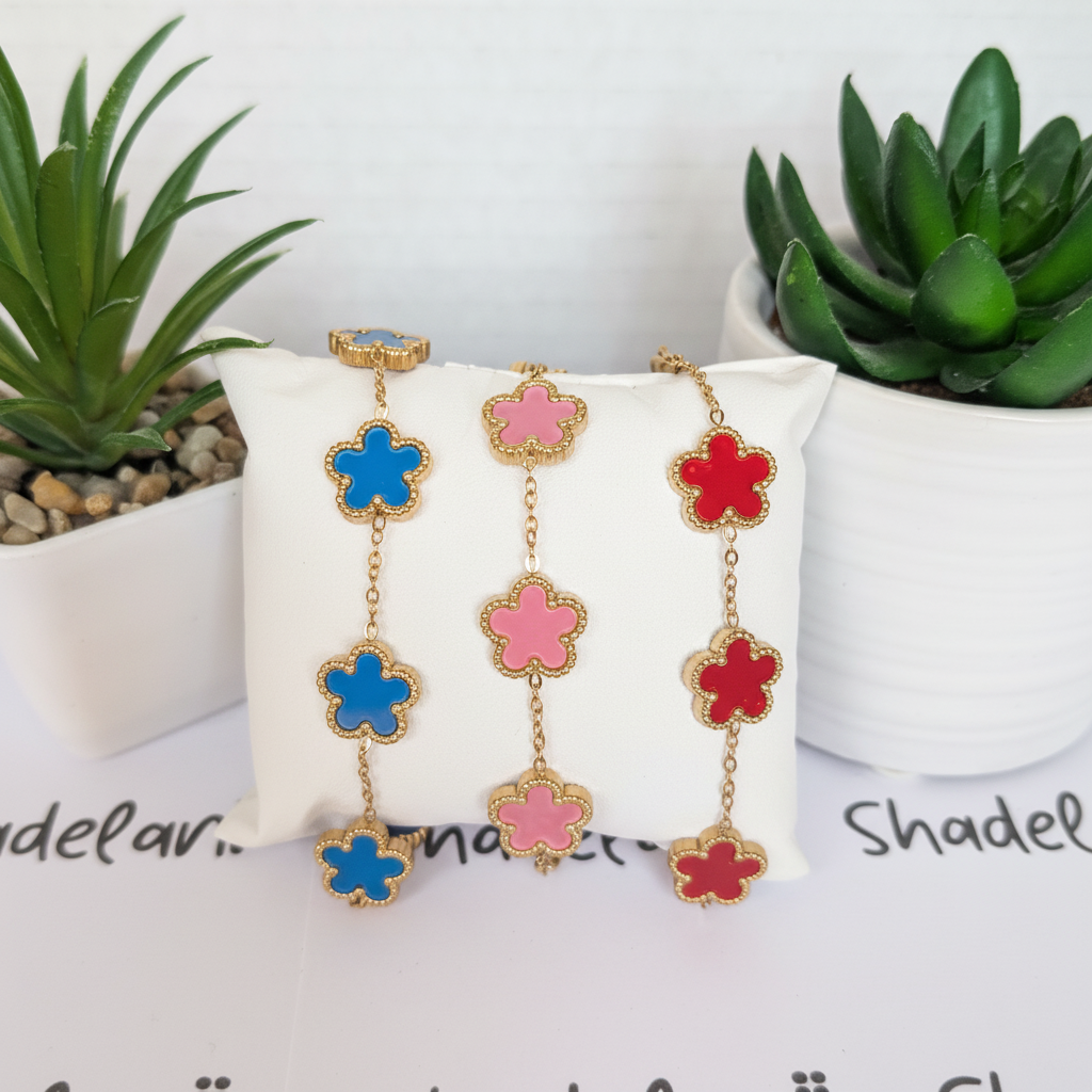 18k Gold-Plated Flower Bracelet