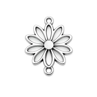 Silver Daisy Medium Charm