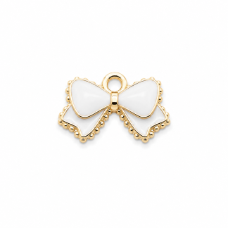 White Bow Crystal Small Charm