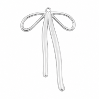 Silver Bow Large Charm