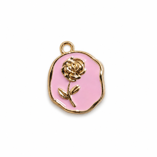 Pink Rose Small Charm