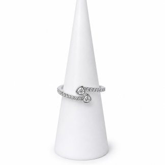Shiny Small Double Heart Ring
